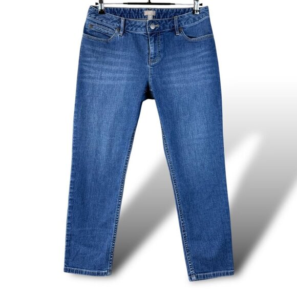 J.Jill Jeans Womens 6P Petite Medium Wash Skinny Ankle Mid-Rise Stretch Denim - Picture 1 of 12